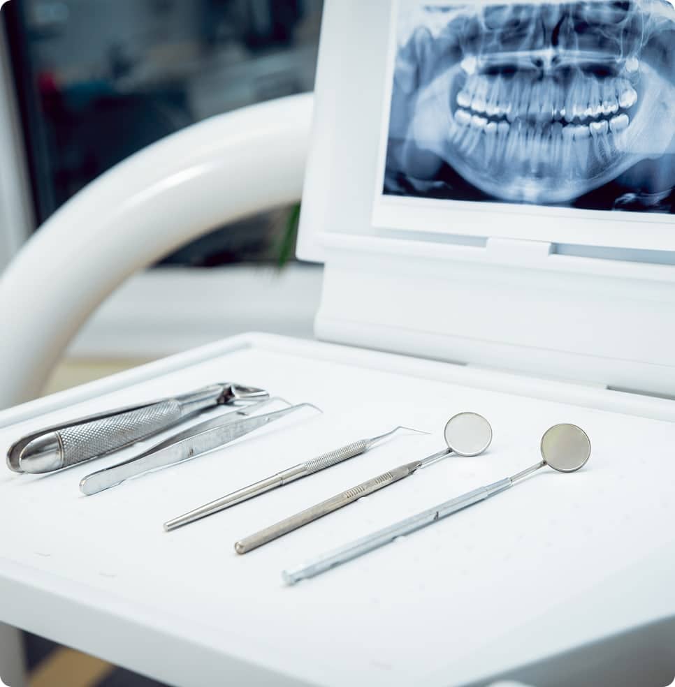 dentist's tools and xray machine