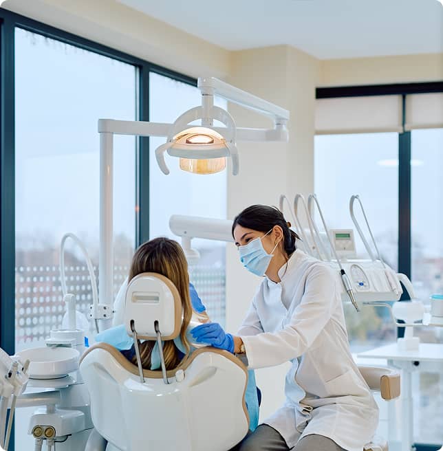 dentist examining patient
