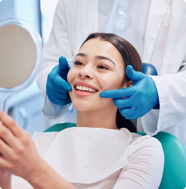 dentist examining patient's mouth