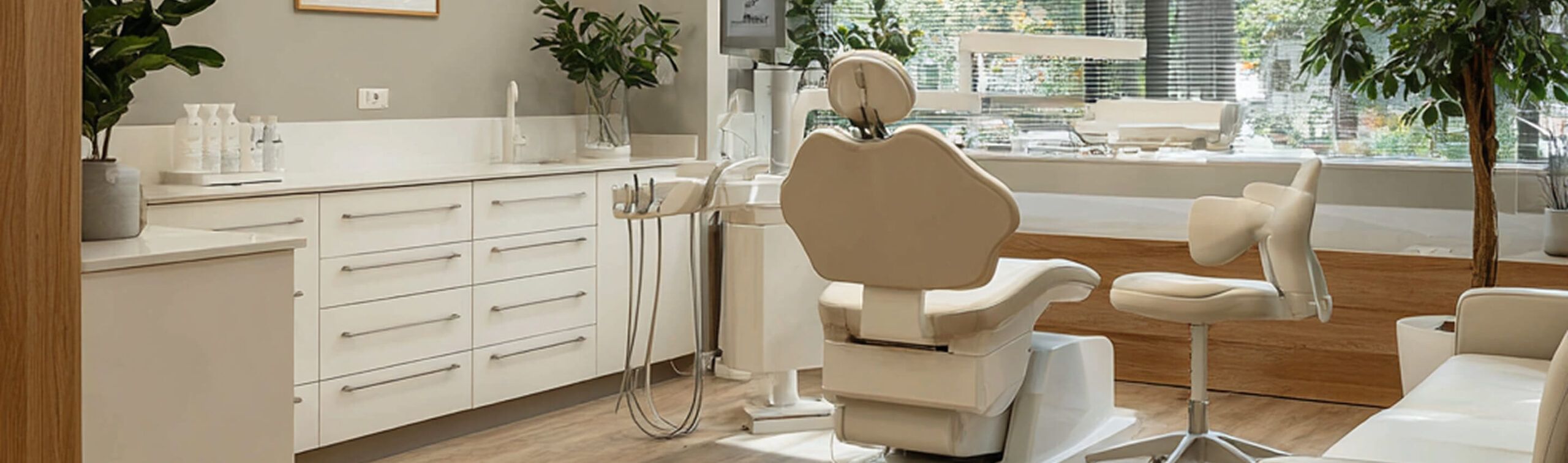 dental office with empty patient chair