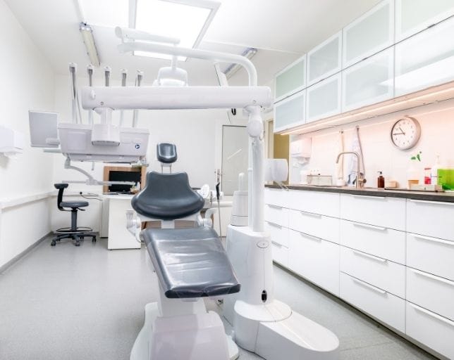 Dental office space and chair