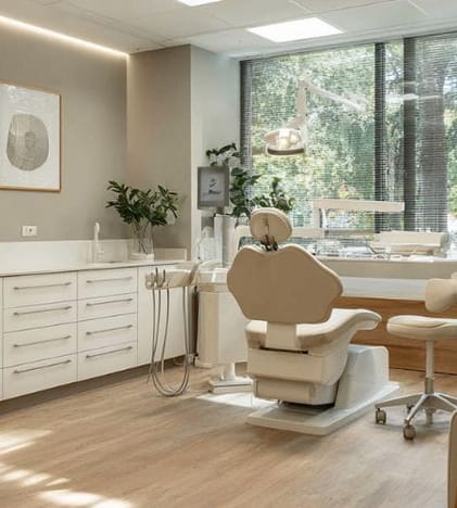 dental office with empty patient chair