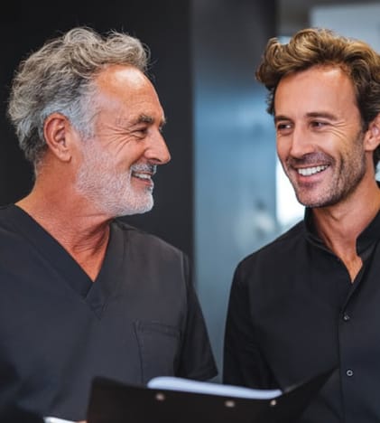 two men reviewing paperwork